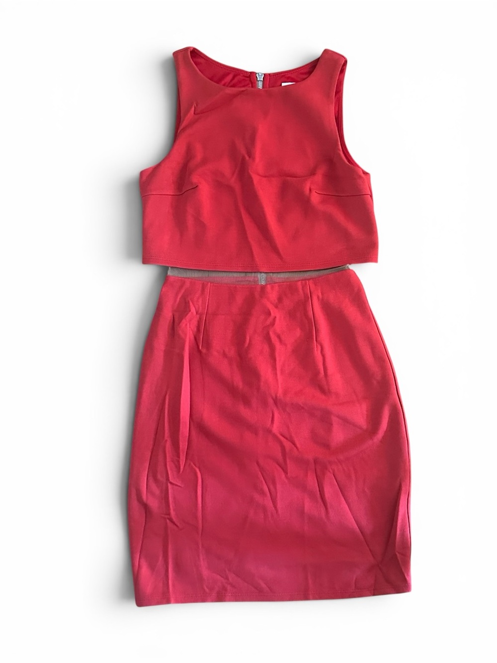 Bailey 44 Red Dress with midriff-baring detail XS